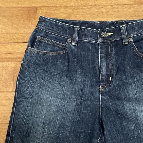 Vintage Talbots Womens Stretch Denim Blue Jean Capris Size 8 Cuffed Selvage Hem - Picture 3 of 15